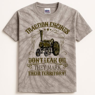 Steam Traction Engine Retirement Idea Steam Engine Kids Tie-Dye T-Shirt