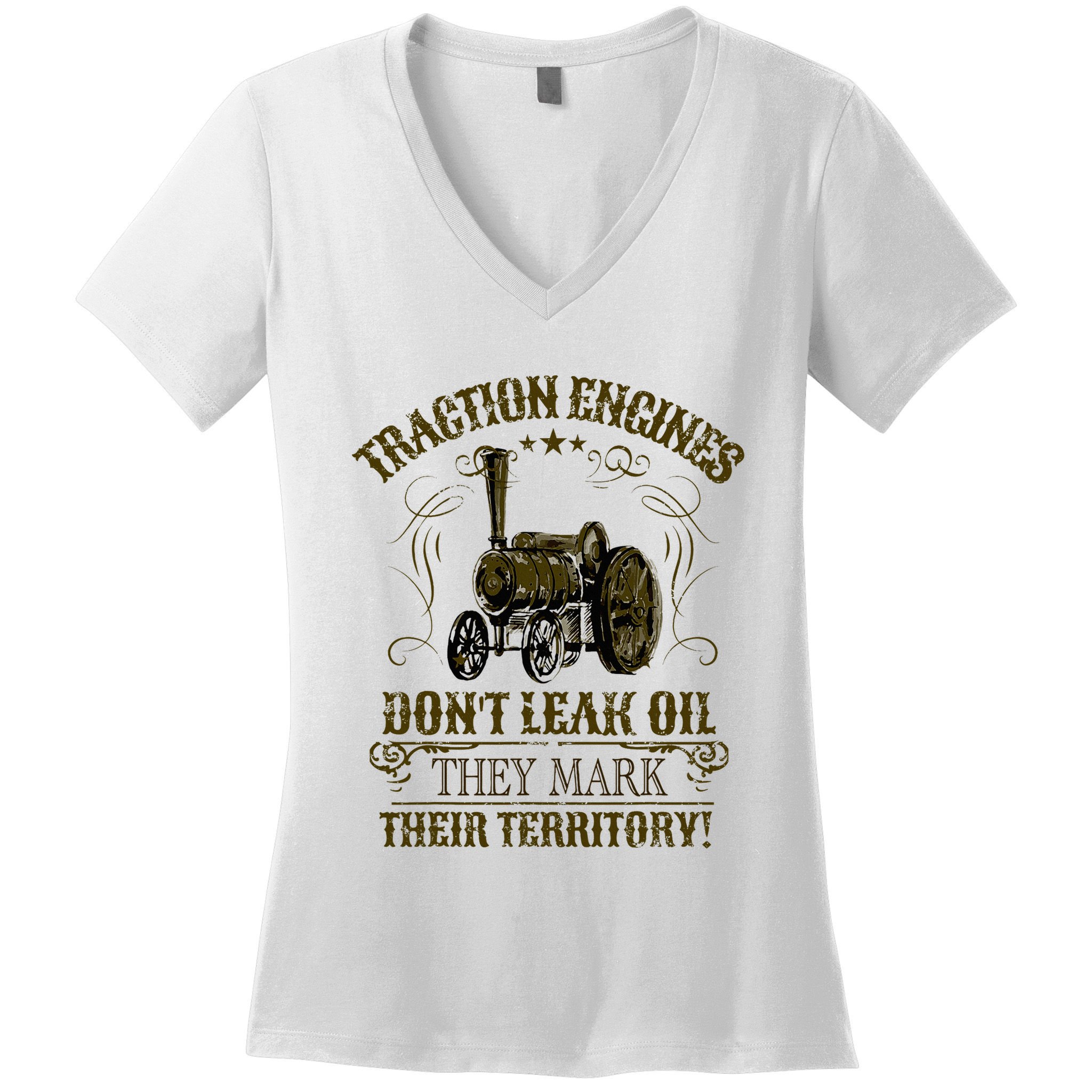 Steam Traction Engine Retirement Idea Steam Engine Women's V-Neck T-Shirt