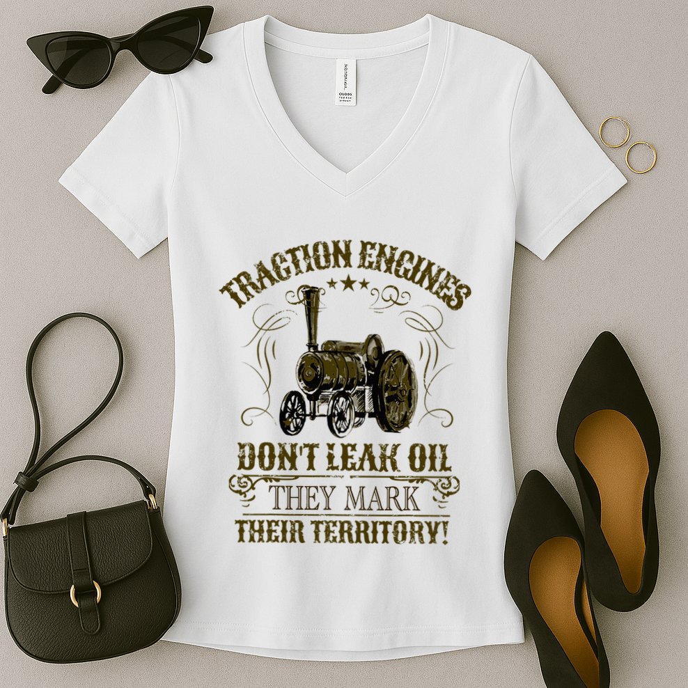 Steam Traction Engine Retirement Idea Steam Engine Women's V-Neck T-Shirt