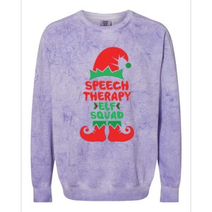 Speech Therapy Elf Squad Slp Speech Therapist Christmas Great Gift Colorblast Crewneck Sweatshirt