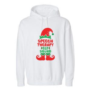 Speech Therapy Elf Squad Slp Speech Therapist Christmas Great Gift Garment-Dyed Fleece Hoodie