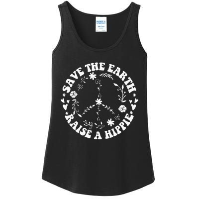 Save The Earth Raise A Hippie Earth Day Ladies Essential Tank