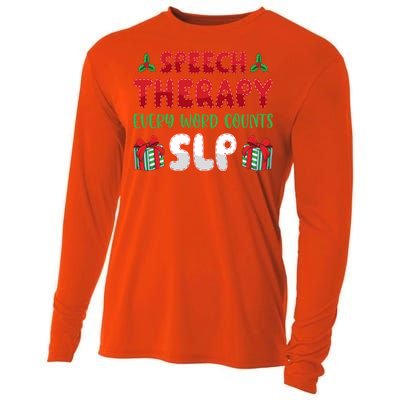 Speech Therapy Every Word Slp Speech Therapists Christmas Cute Gift Cooling Performance Long Sleeve Crew