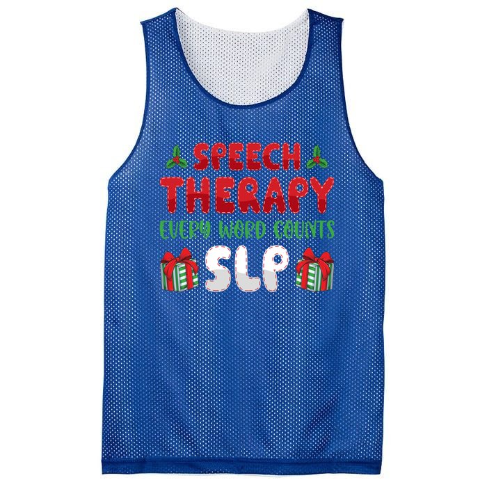 Speech Therapy Every Word Slp Speech Therapists Christmas Cute Gift Mesh Reversible Basketball Jersey Tank