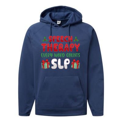 Speech Therapy Every Word Slp Speech Therapists Christmas Cute Gift Performance Fleece Hoodie