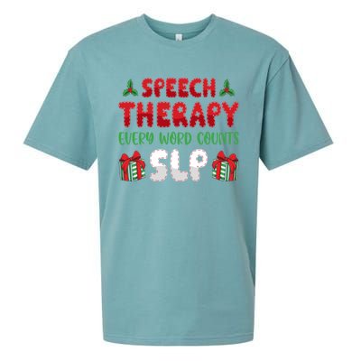 Speech Therapy Every Word Slp Speech Therapists Christmas Cute Gift Sueded Cloud Jersey T-Shirt