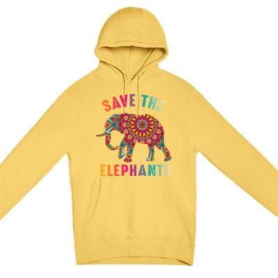 Save The Elephants Earth Day Climate Change Cool Gift Premium Pullover Hoodie