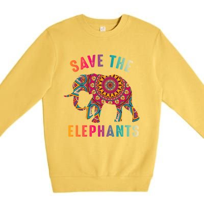 Save The Elephants Earth Day Climate Change Cool Gift Premium Crewneck Sweatshirt