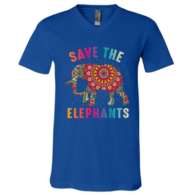 Save The Elephants Earth Day Climate Change Cool Gift V-Neck T-Shirt