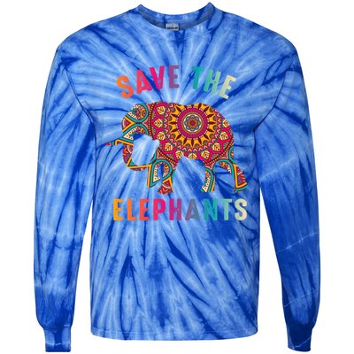 Save The Elephants Earth Day Climate Change Cool Gift Tie-Dye Long Sleeve Shirt