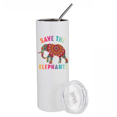 Save The Elephants Earth Day Climate Change Cool Gift Stainless Steel Tumbler