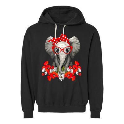 Save The Elephants Elephant Mom Red Bow Garment-Dyed Fleece Hoodie