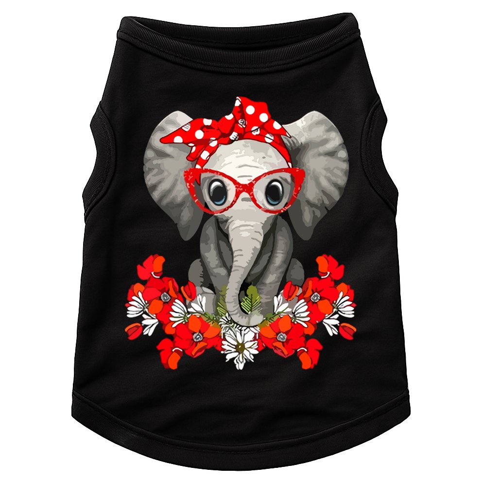 Save The Elephants Elephant Mom Red Bow Doggie Tank