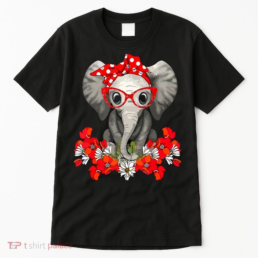Save The Elephants Elephant Mom Red Bow Tall T-Shirt