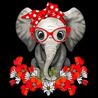 Save The Elephants Elephant Mom Red Bow 16 in Basic Backpack