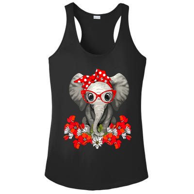 Save The Elephants Elephant Mom Red Bow Ladies PosiCharge Competitor Racerback Tank