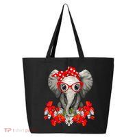 Save The Elephants Elephant Mom Red Bow 25L Jumbo Tote