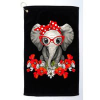 Save The Elephants Elephant Mom Red Bow Golf Towel