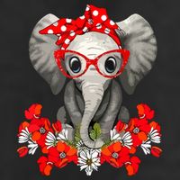 Save The Elephants Elephant Mom Red Bow Golf Towel