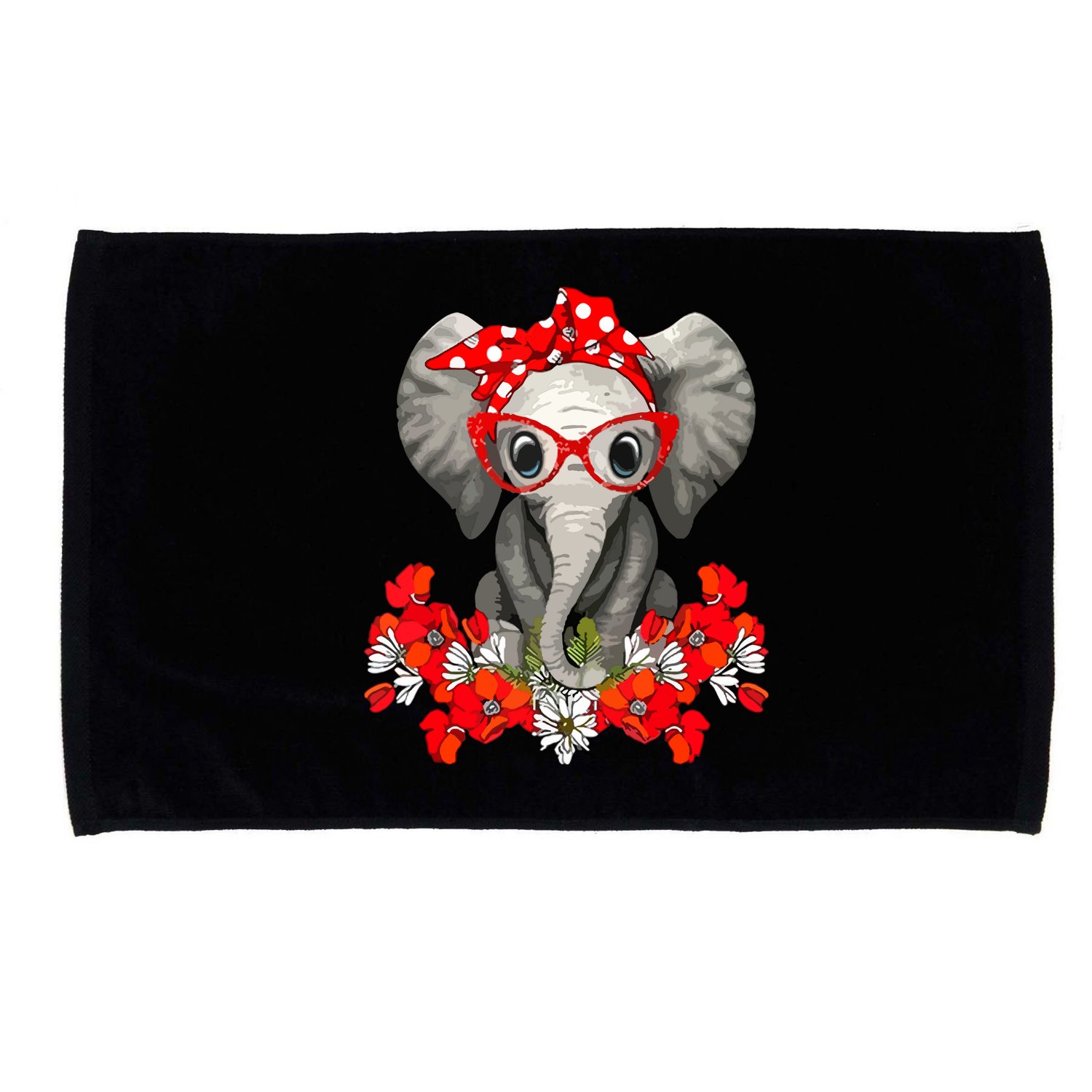 Save The Elephants Elephant Mom Red Bow Microfiber Hand Towel