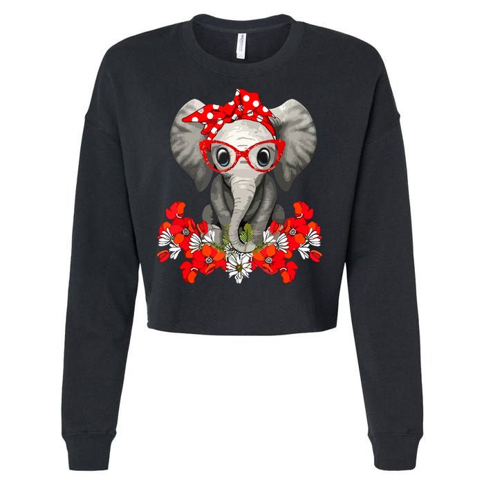 Save The Elephants Elephant Mom Red Bow Cropped Pullover Crew