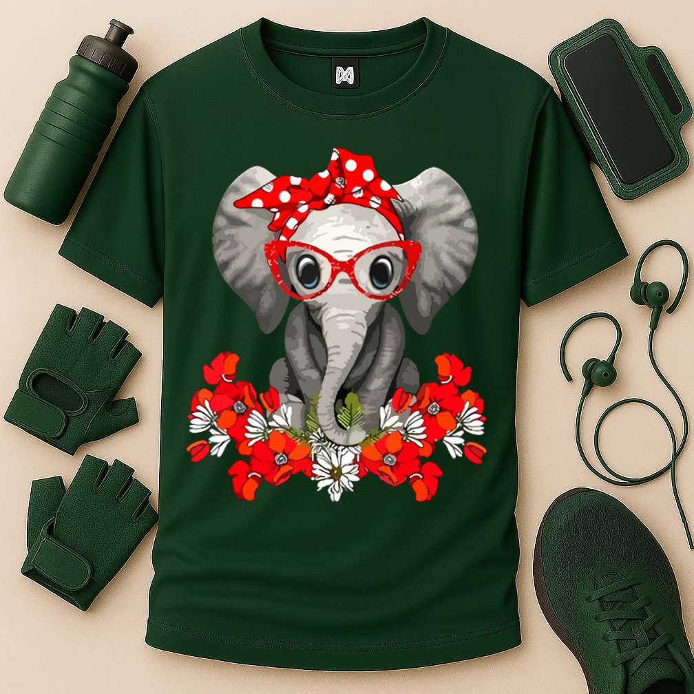 Save The Elephants Elephant Mom Red Bow Performance Shirt