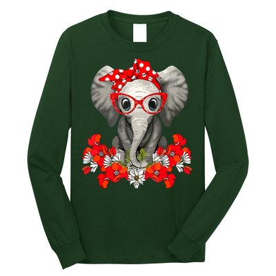 Save The Elephants Elephant Mom Red Bow Long Sleeve Shirt