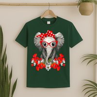 Save The Elephants Elephant Mom Red Bow T-Shirt