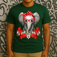 Save The Elephants Elephant Mom Red Bow T-Shirt