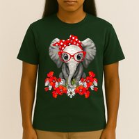 Save The Elephants Elephant Mom Red Bow T-Shirt