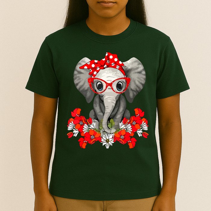 Save The Elephants Elephant Mom Red Bow T-Shirt