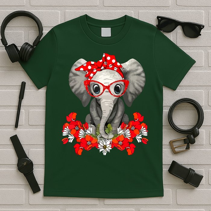 Save The Elephants Elephant Mom Red Bow T-Shirt