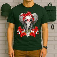 Save The Elephants Elephant Mom Red Bow T-Shirt