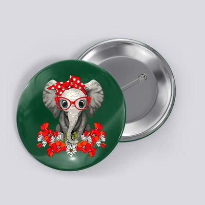 Save The Elephants Elephant Mom Red Bow Button