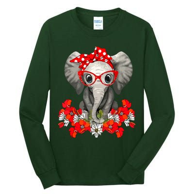 Save The Elephants Elephant Mom Red Bow Tall Long Sleeve T-Shirt