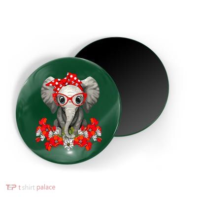 Save The Elephants Elephant Mom Red Bow Magnet