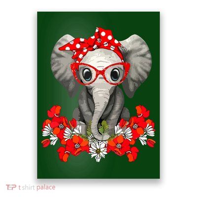 Save The Elephants Elephant Mom Red Bow Poster