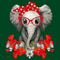 Save The Elephants Elephant Mom Red Bow Poster