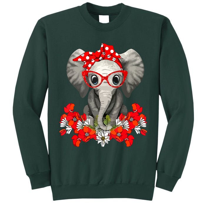 Save The Elephants Elephant Mom Red Bow Tall Sweatshirt