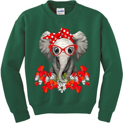 Save The Elephants Elephant Mom Red Bow Kids Sweatshirt