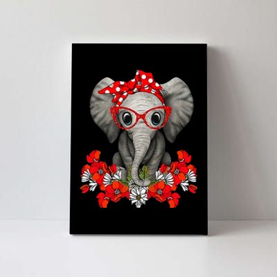 Save The Elephants Elephant Mom Red Bow Woman Canvas