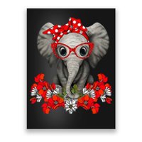 Save The Elephants Elephant Mom Red Bow Woman Poster