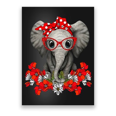 Save The Elephants Elephant Mom Red Bow Woman Poster