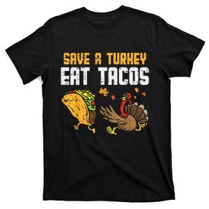 Save Turkey Eat Tacos Mexican Funny Thanksgiving Day T-Shirt