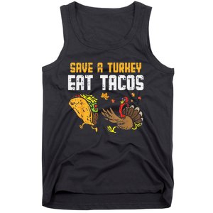 Save Turkey Eat Tacos Mexican Funny Thanksgiving Day Tank Top