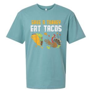 Save Turkey Eat Tacos Mexican Funny Thanksgiving Day Sueded Cloud Jersey T-Shirt