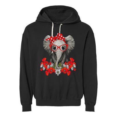 Save The Elephants Elephant Mom Red Bow Woman Garment-Dyed Fleece Hoodie