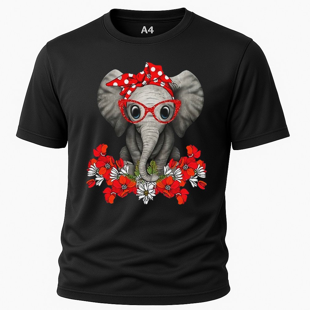 Save The Elephants Elephant Mom Red Bow Woman Cooling Performance Crew T-Shirt