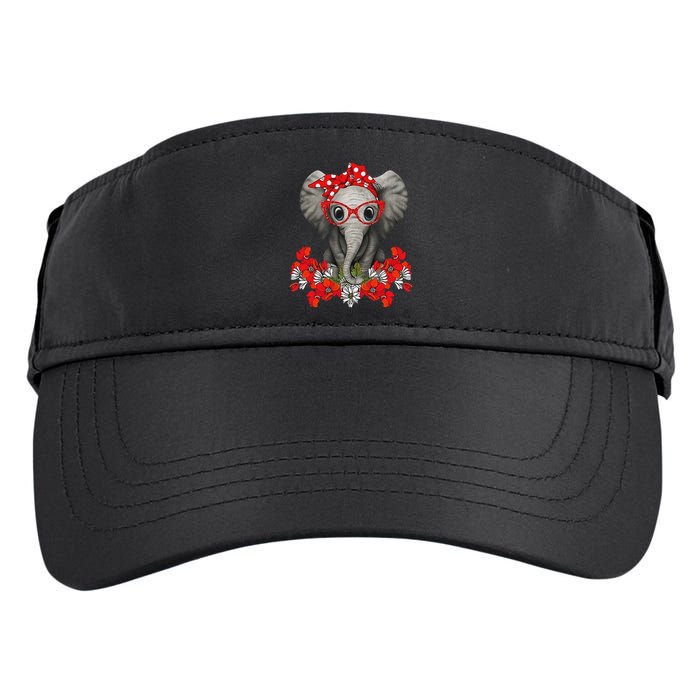 Save The Elephants Elephant Mom Red Bow Woman Adult Drive Performance Visor