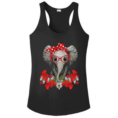 Save The Elephants Elephant Mom Red Bow Woman Ladies PosiCharge Competitor Racerback Tank